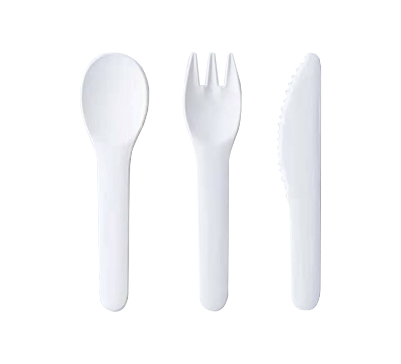 Disposable pulp molding with knives, forks, spoons